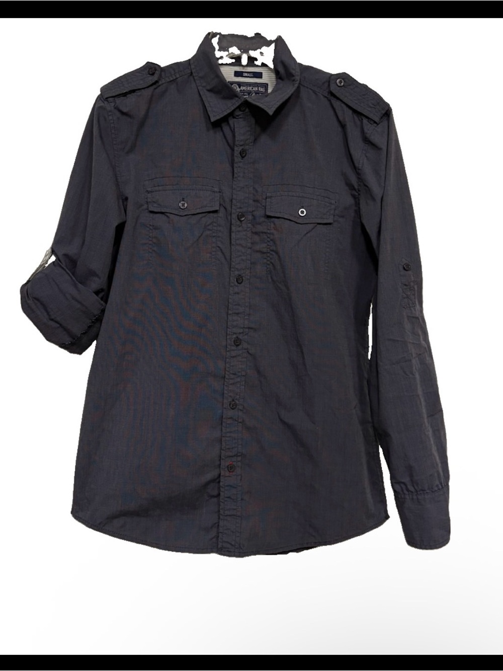 American Rag Men's Black Button-Down Casual Shirt